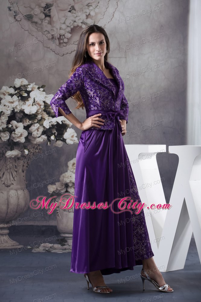 Elegant Strapless Layered Ankle-length Empire Mother Of The Bride Dress