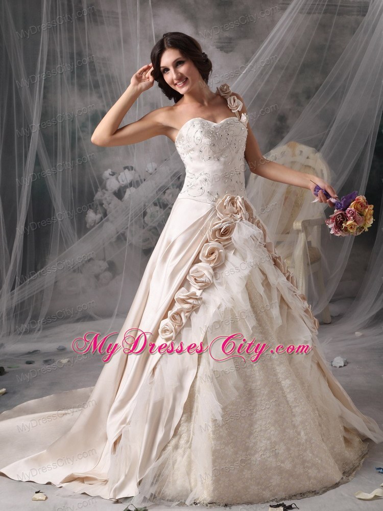 one shoulder bridal gowns