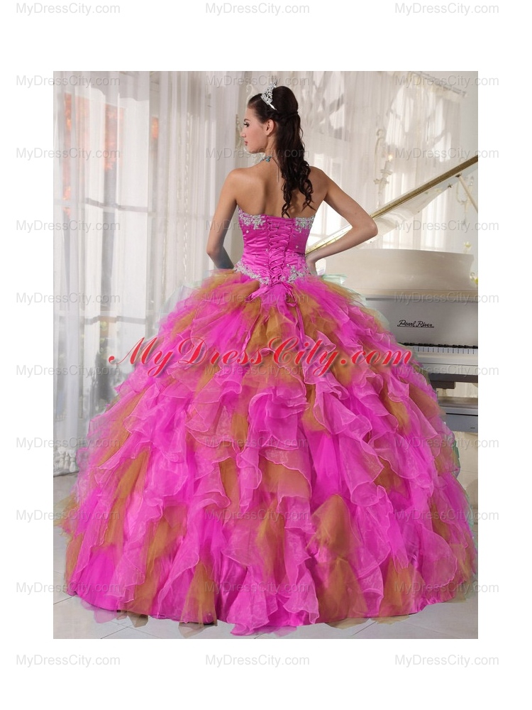 Designer Ball Gow Multi-color Lace-up Quinceanera Dresses