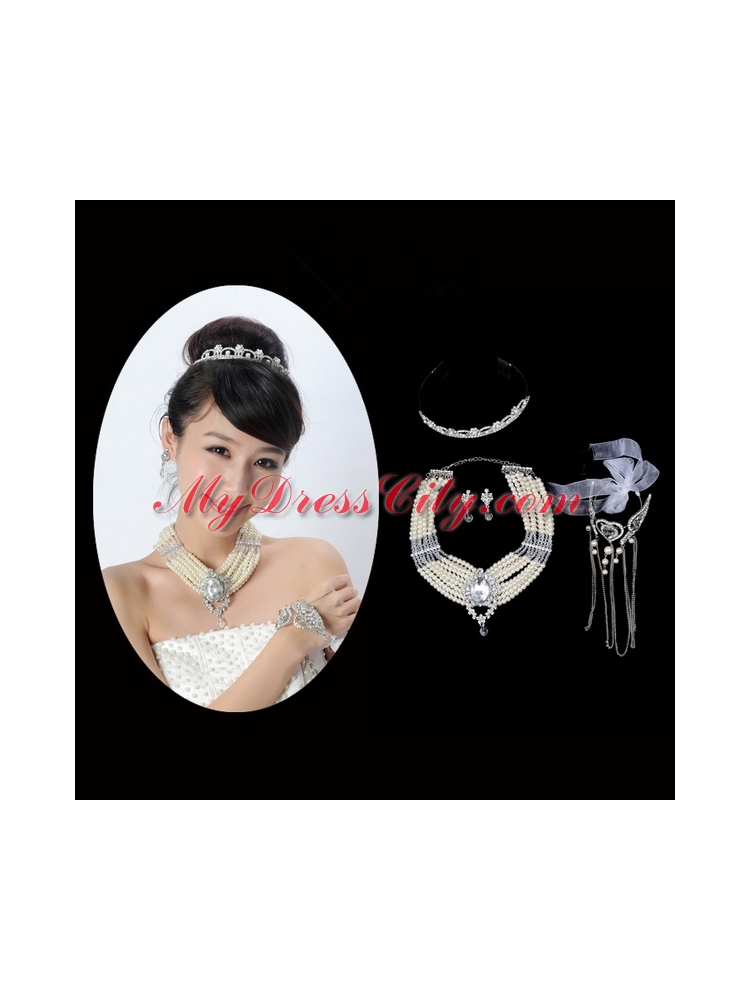 Elegant Alloy With Pearl/Rhinestone Women Jewelry Sets