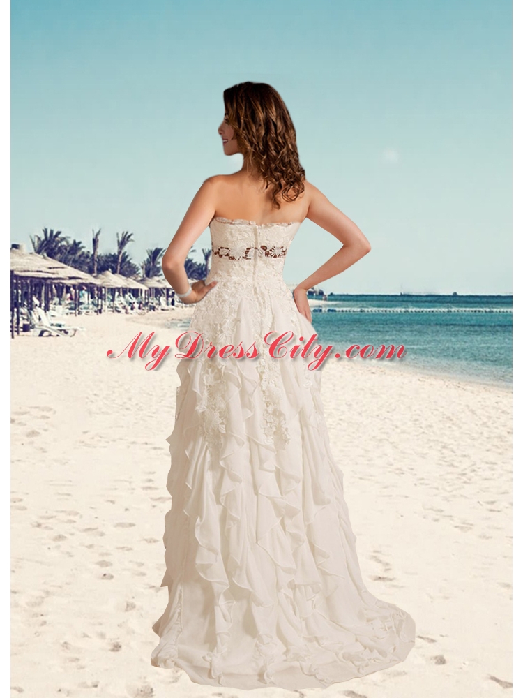 2014 Pretty Sweetheart A Line Wedding Gowns with Brush Train