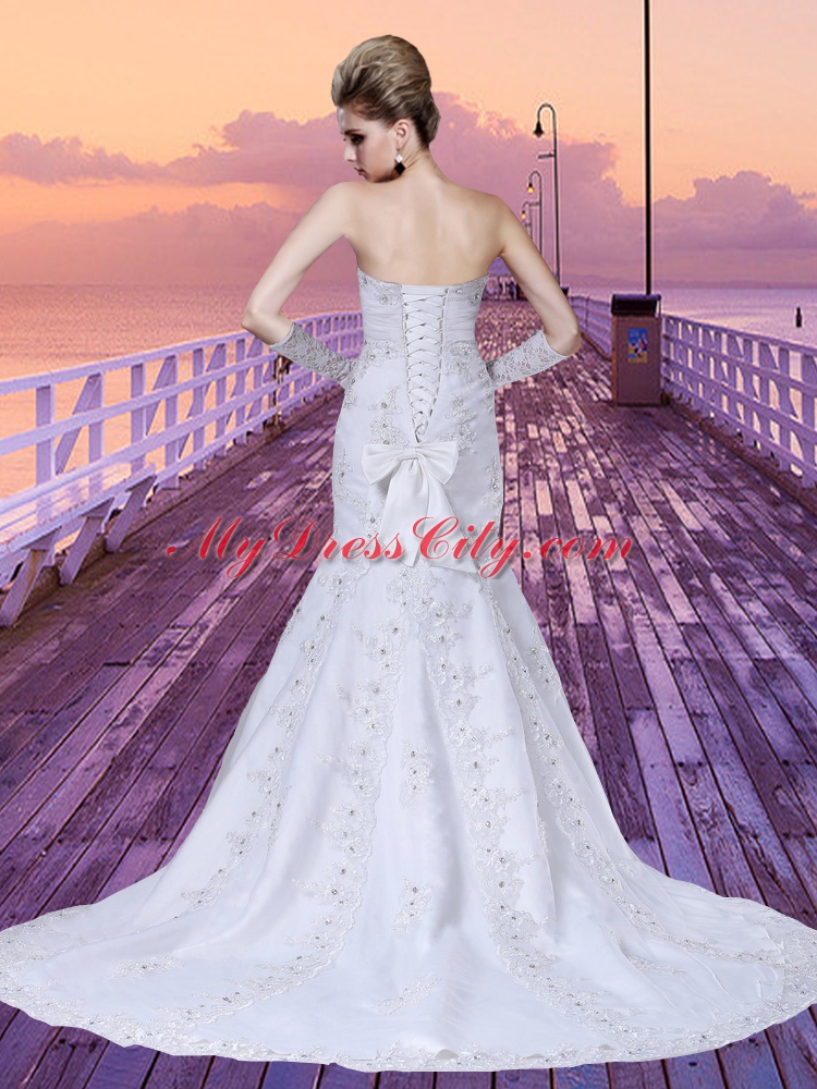 2015 Lace Mermaid Sweetheart Wedding Dresses with Beading