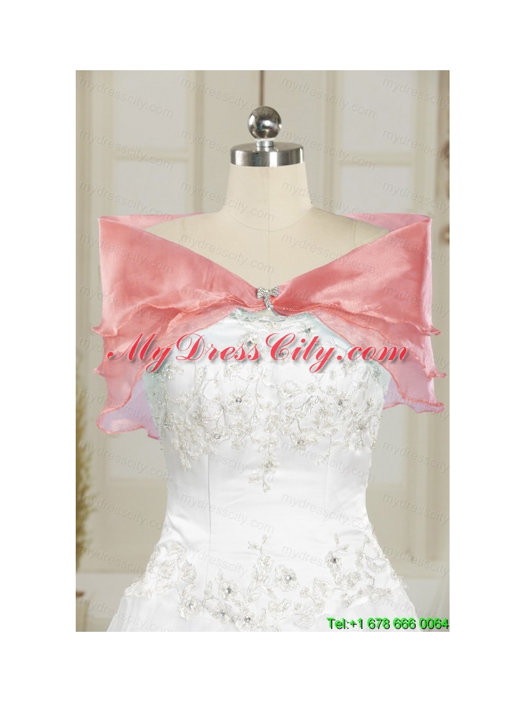 2015 Beautiful Hot Pink Quinceanera Dresses with Beading and Appliques