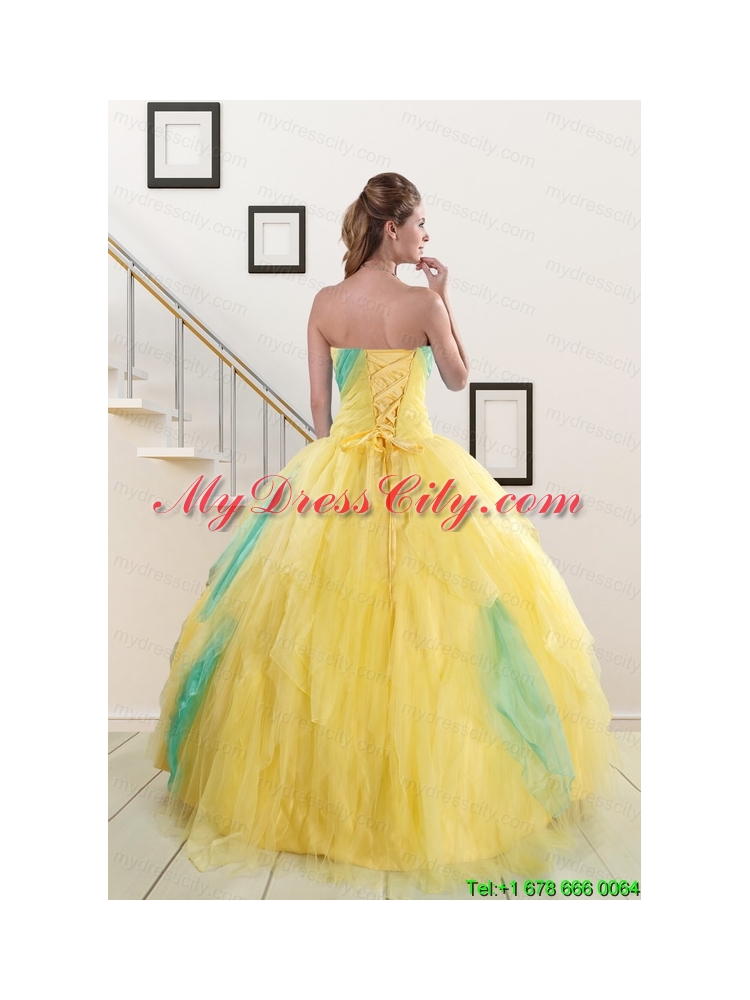 Classical Multi Color Quinceanera Dresses with Hand Made Flowers
