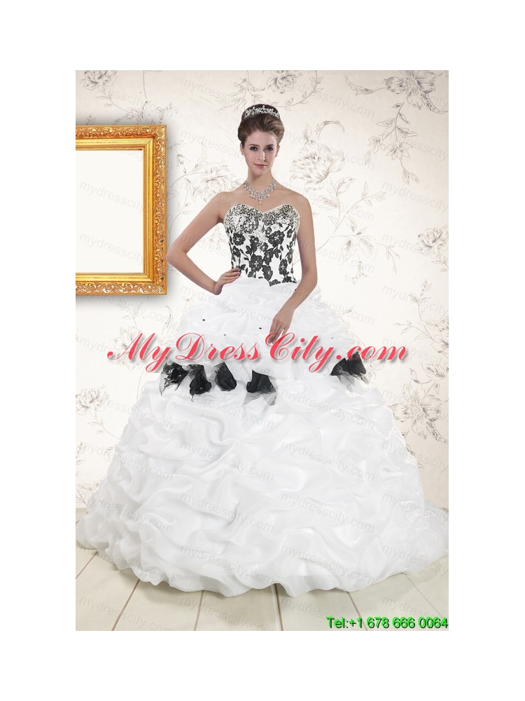Hot White Sweet 15 Dresses with Pick Ups and Hand Made Flowers