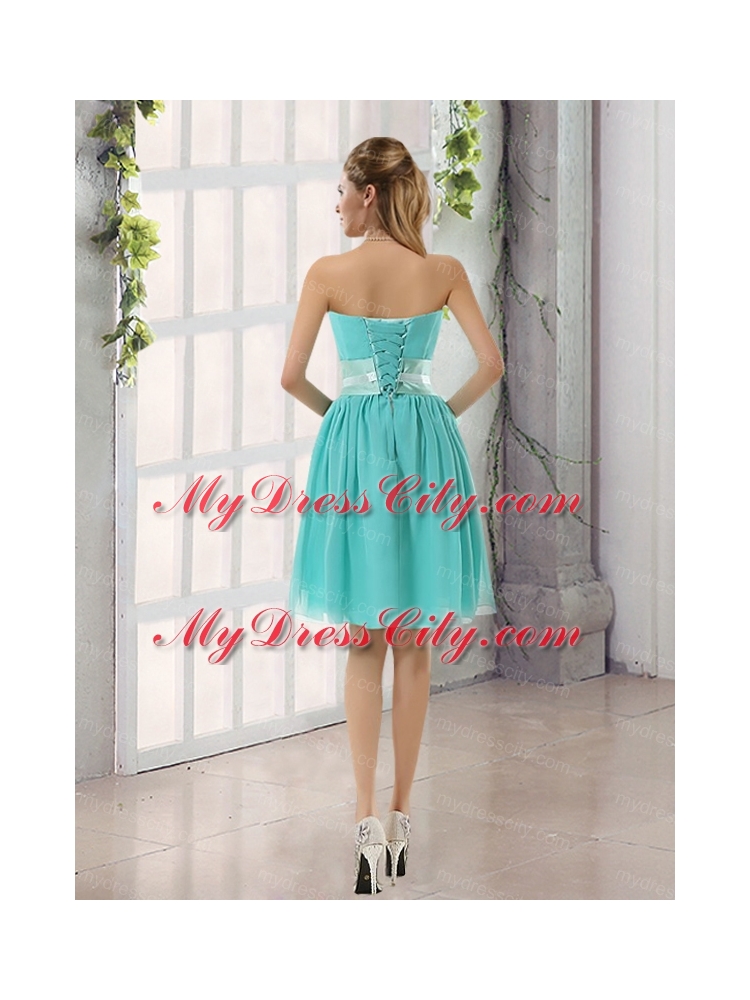 Perfect Belt Ruching Sweetheart A Line Bridesmaid Dress for 2015