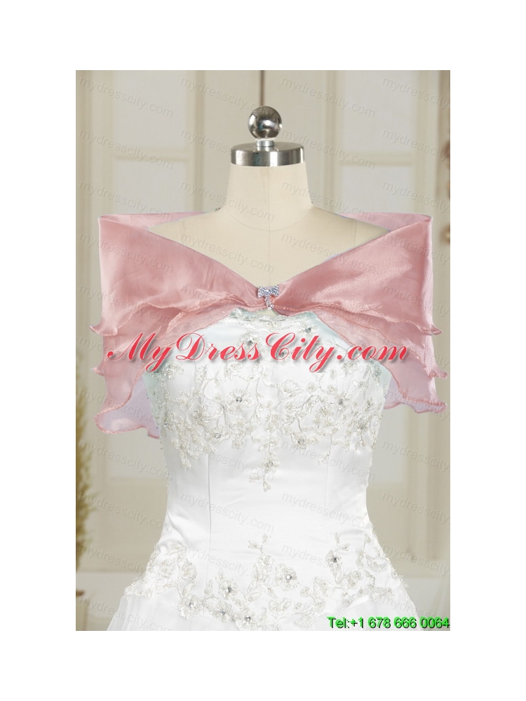2015 Beading Ball Gown Quinceanera Dresses in Light Pink