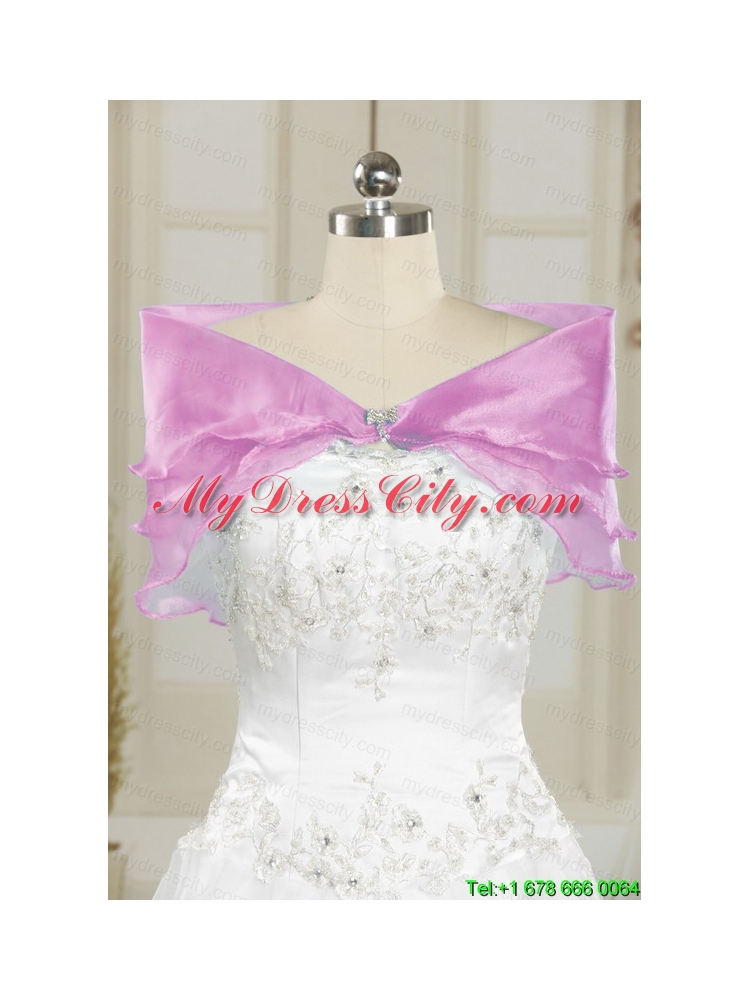 2015 Sweetheart Purple Quinceanera Dresses with Appliques and Pick Up