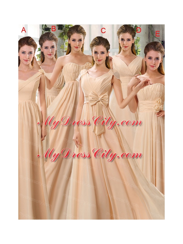 2015 Empire Chiffon Bridesmaid Dresses with Ruching