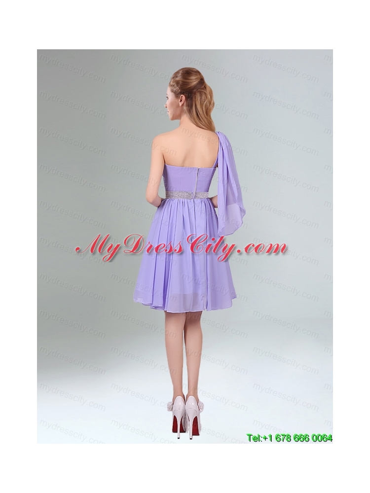 2015 Sassy Beaded and Ruched Short Mothr of The Bride  Dress in   Lavender