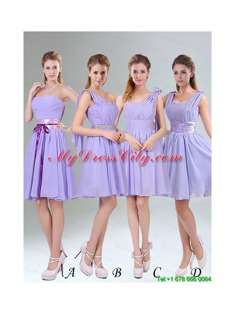 2015 Sassy Beaded and Ruched Short Mothr of The Bride  Dress in   Lavender