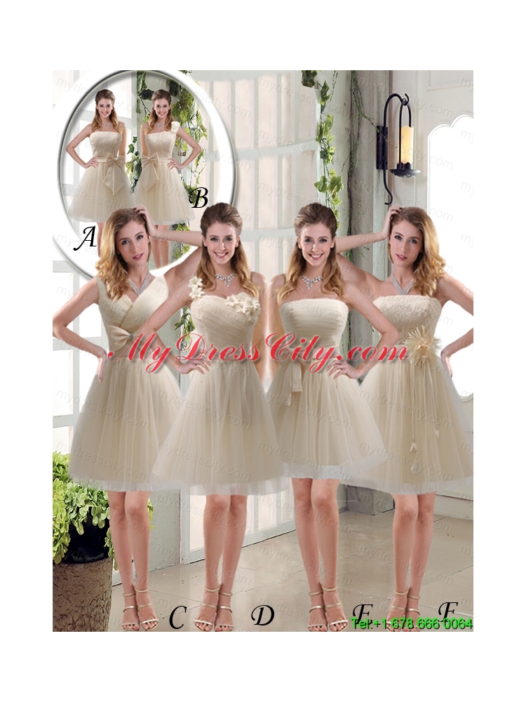Handmade Flower Strapless Lace Mothr of The Bride Dress with Mini Length
