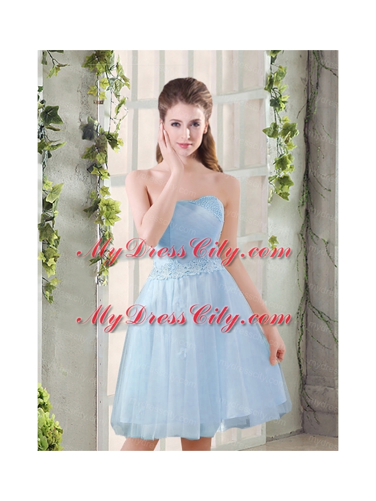 Sweetheart A Line Appliques Champagne   Bridesmaid Dress for 2015