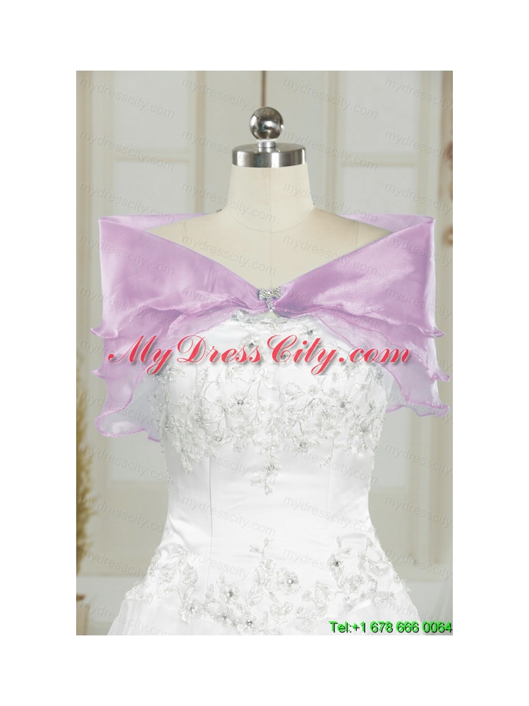 2015 Pretty Appliques and Ruffles Quinceanera Dresses in Lilac