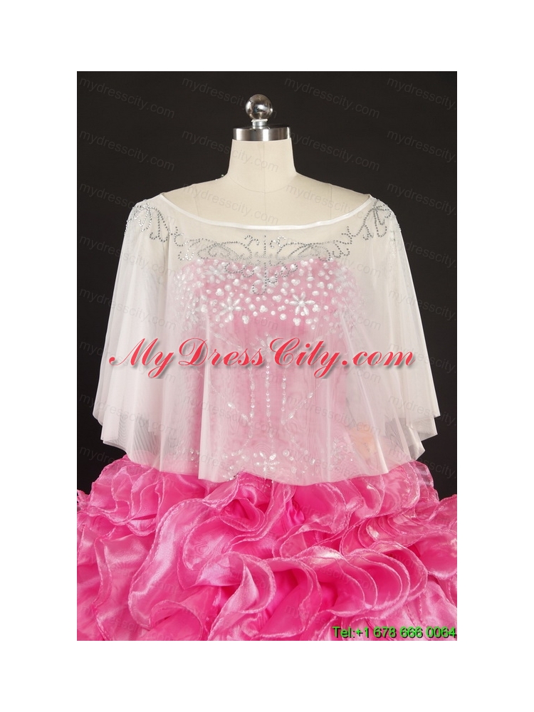 2015 Sweetheart Quinceanera Gown with Beading and Ruffles
