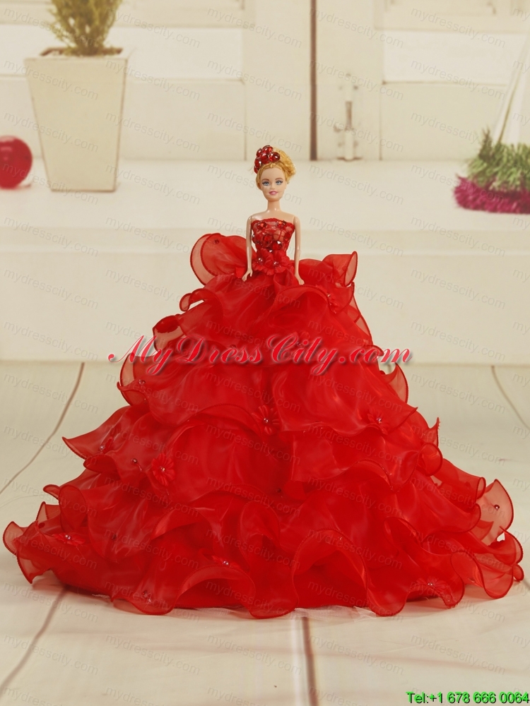2015 The Super Hot Appliques Sweet 16 Dresses in Coral Red