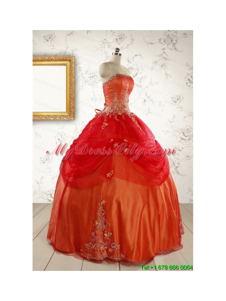 Beautiful Strapless Sweet 16 Dresses with Appliques