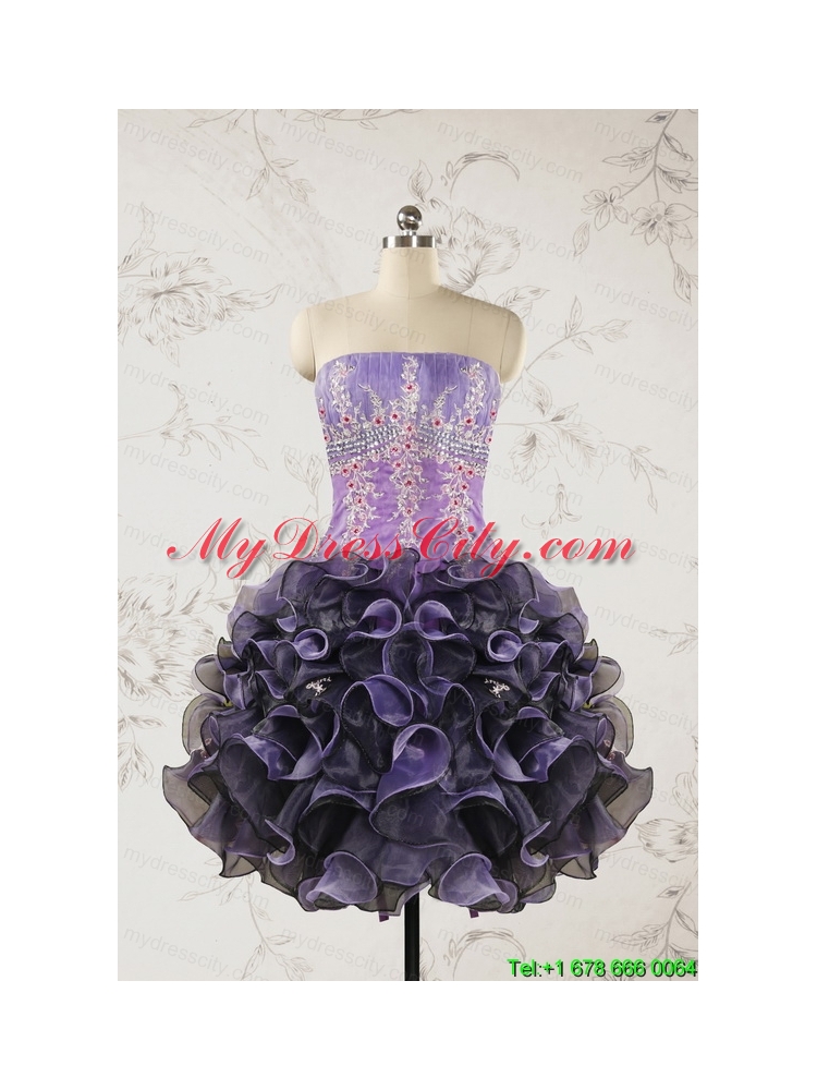 Unique Multi-color Quinceanera Dresses with Beading and Ruffles