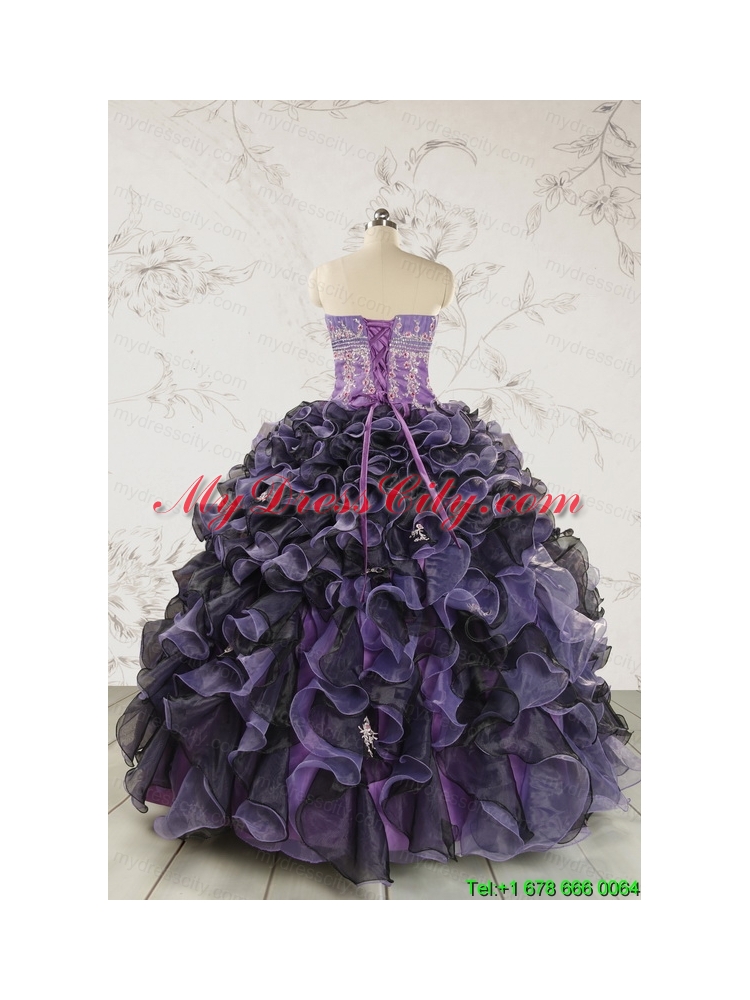 Unique Multi-color Quinceanera Dresses with Beading and Ruffles