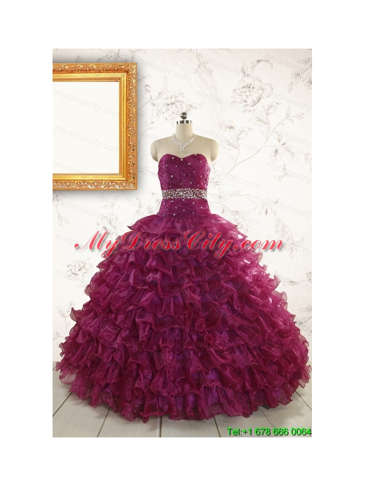 Prefect Quinceanera Dresses with Beading and Ruffles for 2015