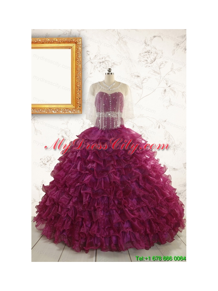 Prefect Quinceanera Dresses with Beading and Ruffles for 2015