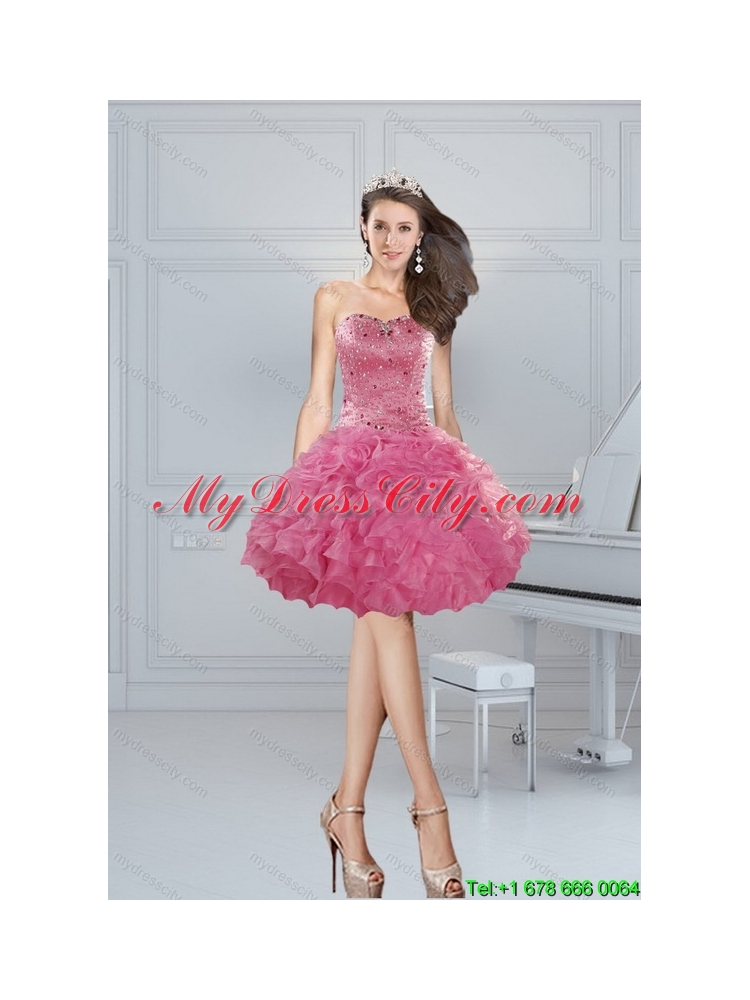 Gorgeous Ball Gown Pink Sweetheart Beading Prom Dresses