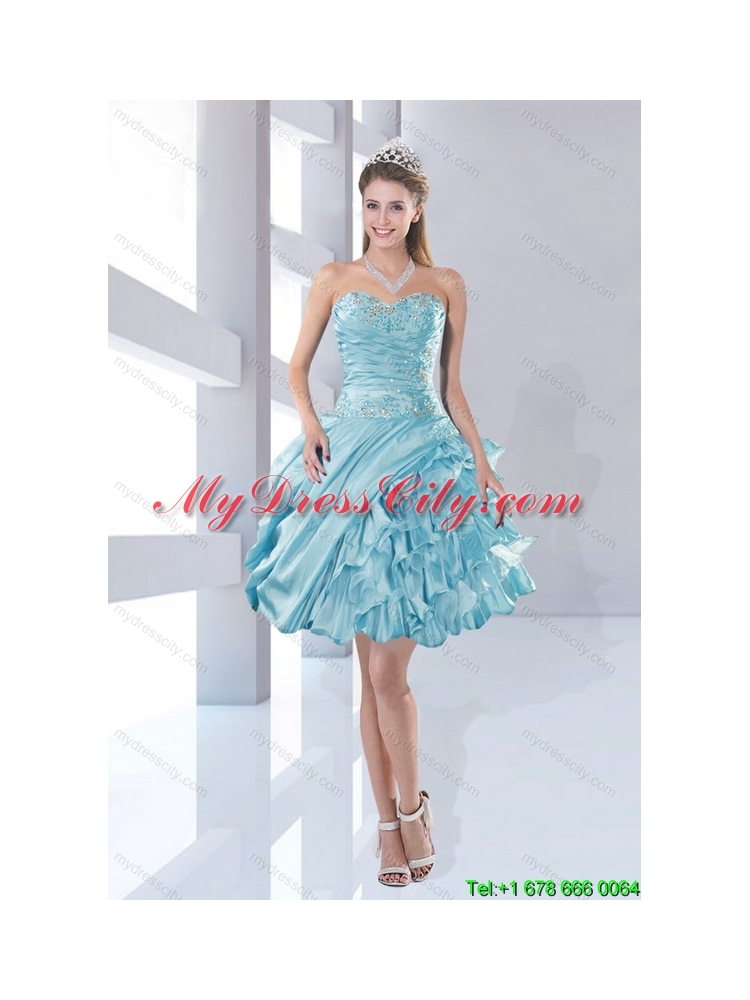 Discount Beaded Sweetheart High Low Ruffled Prom Dresses for 2015