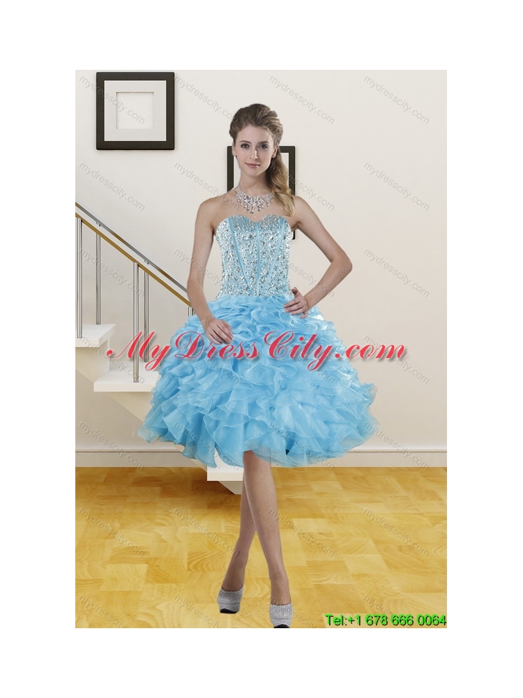 2014 Beautiful Sweetheart Knee Length Prom Gowns with Beading