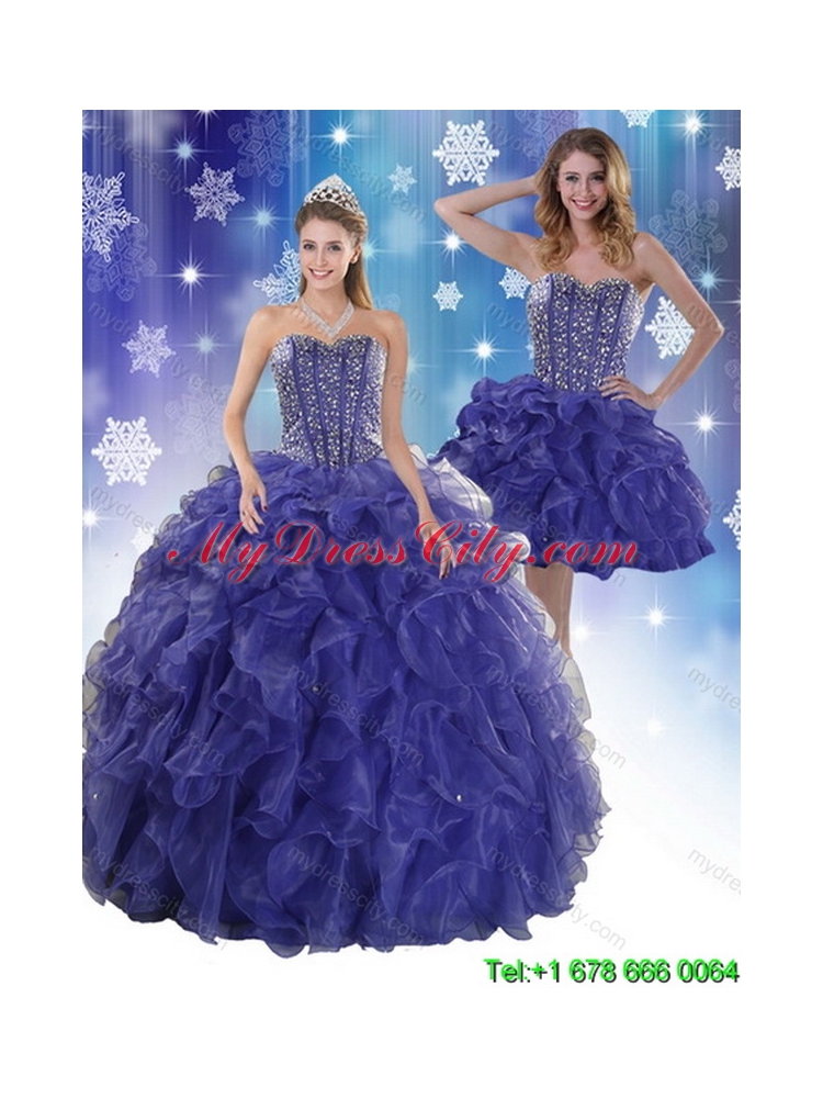 2015 The Most Popular Purple Quinceanera Dresses with Beading and Ruffles