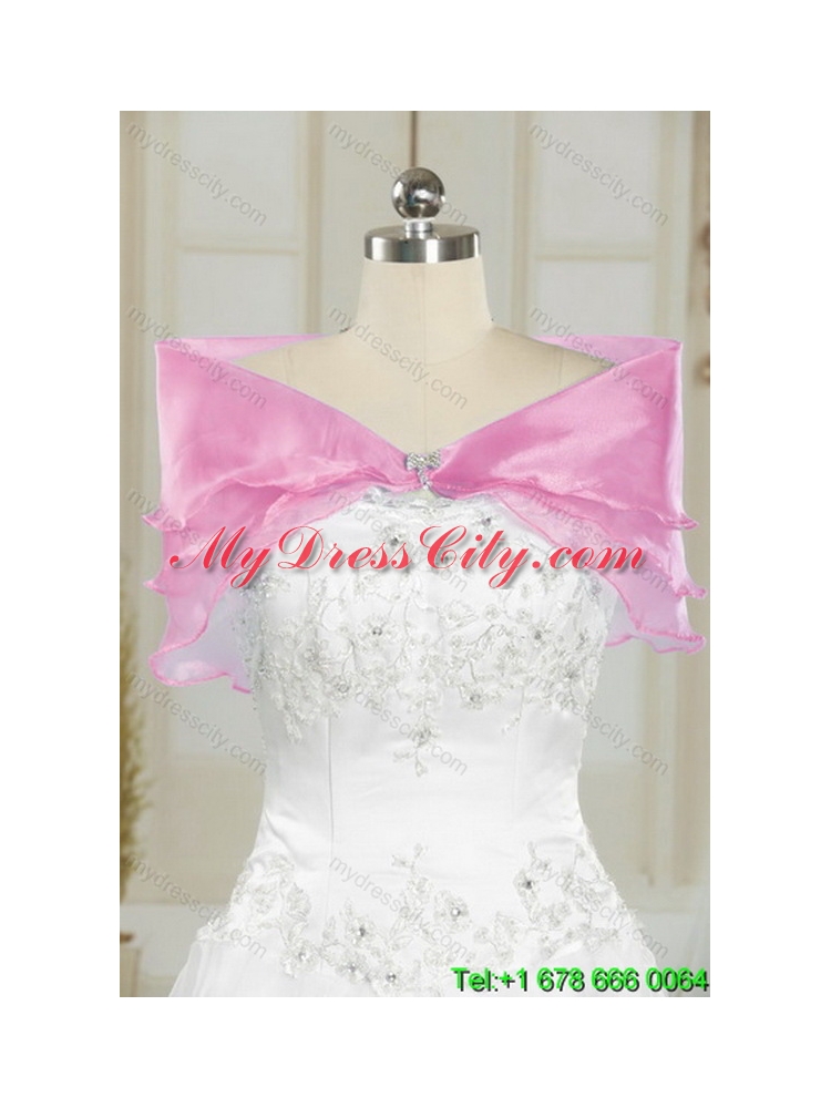 2015 Pretty Baby Pink Beading and Ruffles Classic Quinceanera Dresses