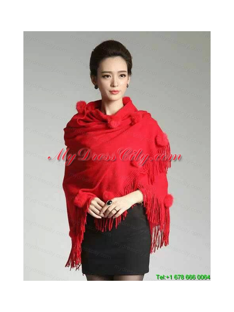 2015 Perfect Red Wraps with Knitted Fabric