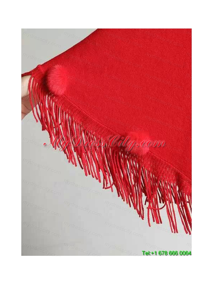 2015 Perfect Red Wraps with Knitted Fabric