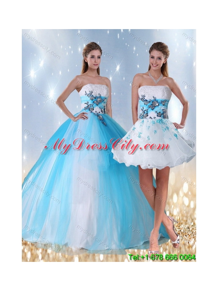 Designer Multi Color Quinceanera Dress with Appliques and Beading