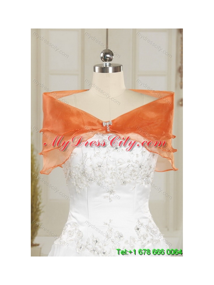 2015 Detachable Appliques Strapless Quinceanera Skirts in Multi Color