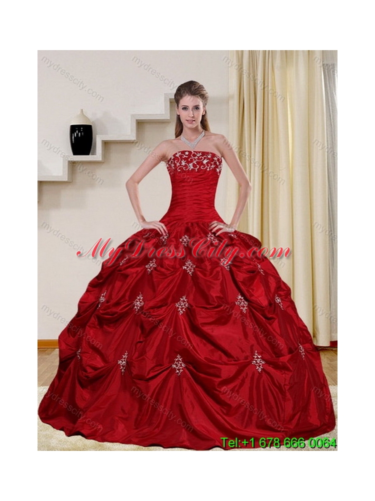 2015 Detachable Strapless Quinceanera Skirts with Embroidery and Pick Ups