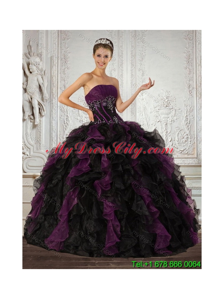 Detachable Multi Color Strapless Quinceanera Skirts with Ruffles and Embroidery