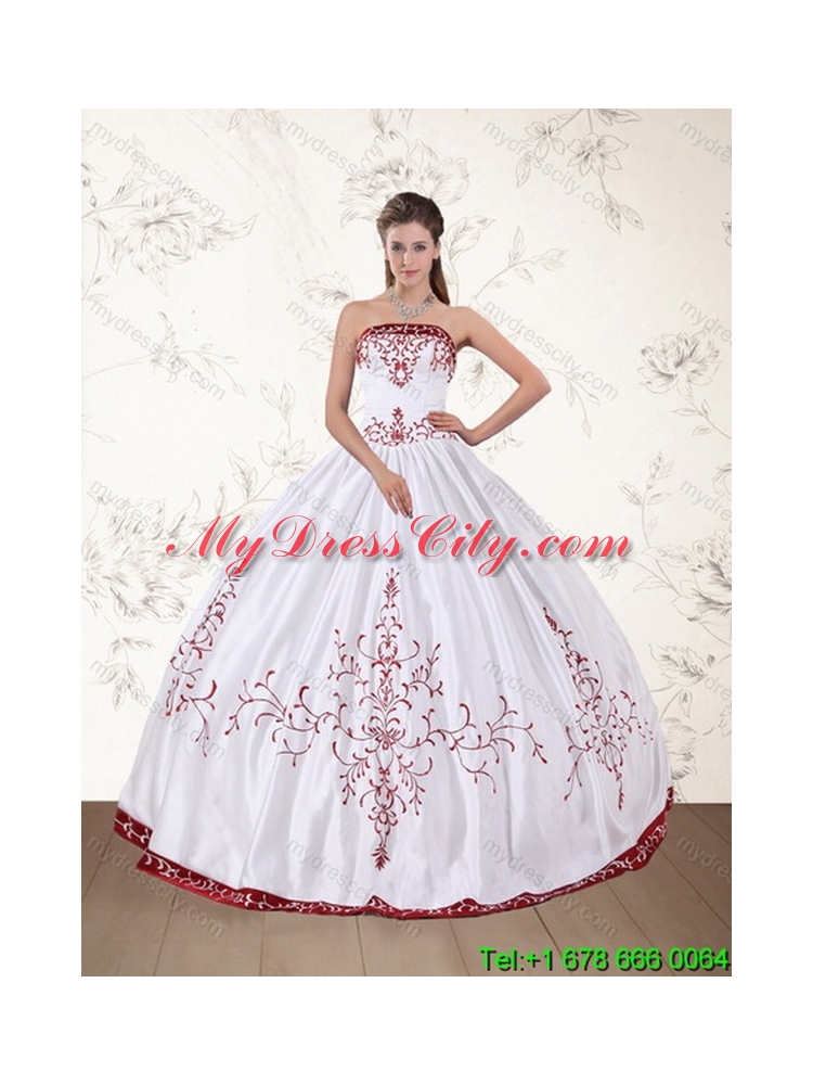 Detachable Strapless 2015 Perfect Quinceanera Skirts with Embroidery