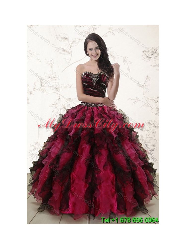 Detachable Multi Color Sweetheart Quinceanera Skirts with Ruffles and Beading for 2015