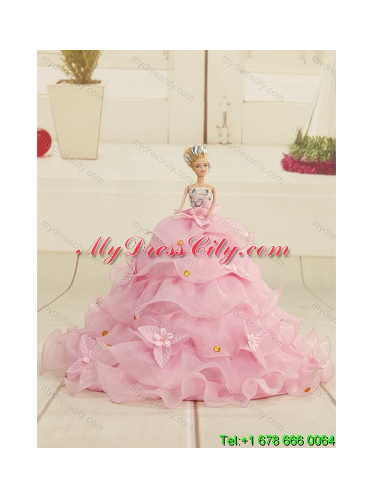 Detachable Watermelon Red Quinceanera Skirts with Appliques and Ruffles