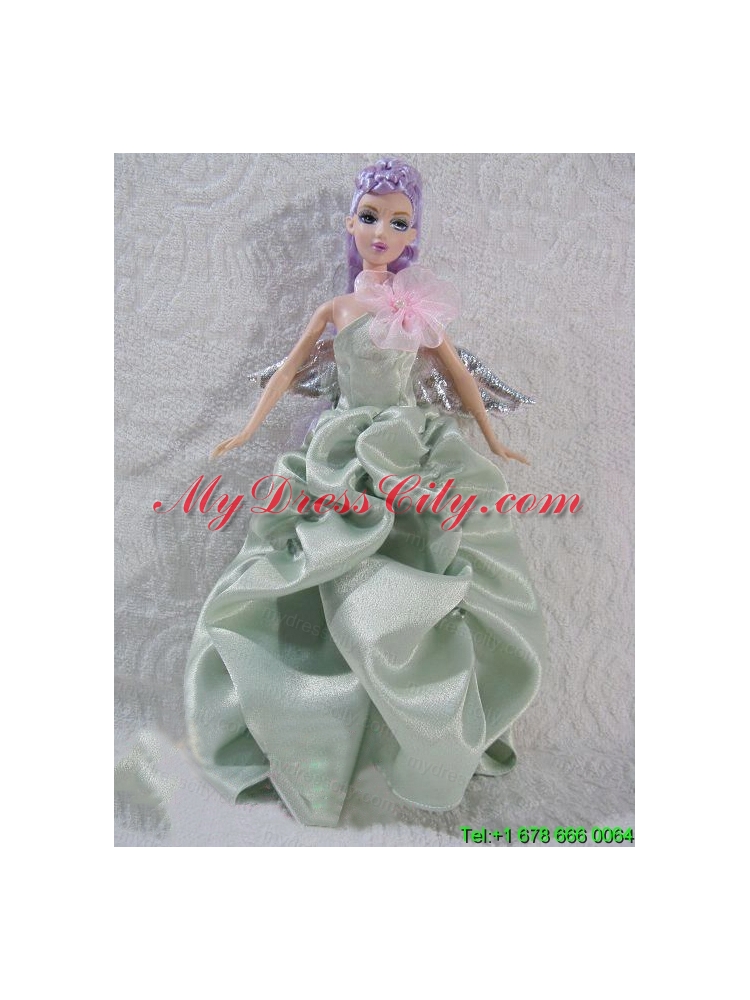 Apple Green Princess Dress With Pick-ups Made to Fit Barbie Doll
