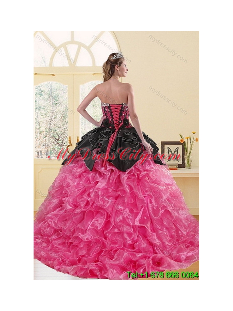 2015 Elegant Beading and Ruffles Sweet 16 Dresses in Multi Color