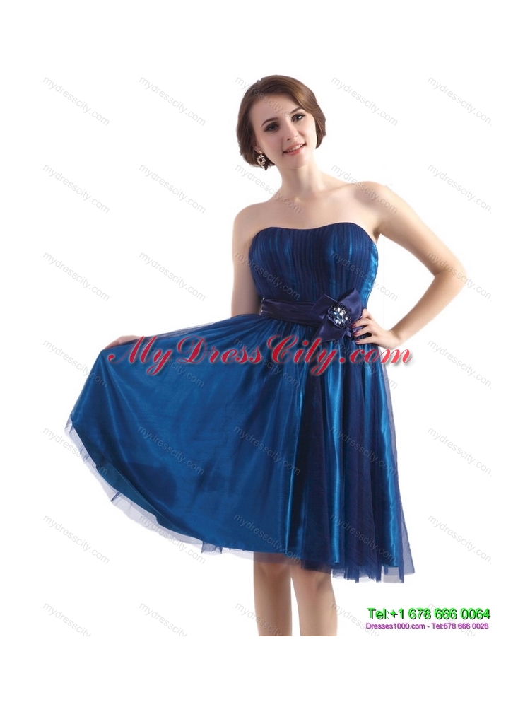 2015 Luxurious Sweetheart Mini Length Prom Dress with Belt and Beading