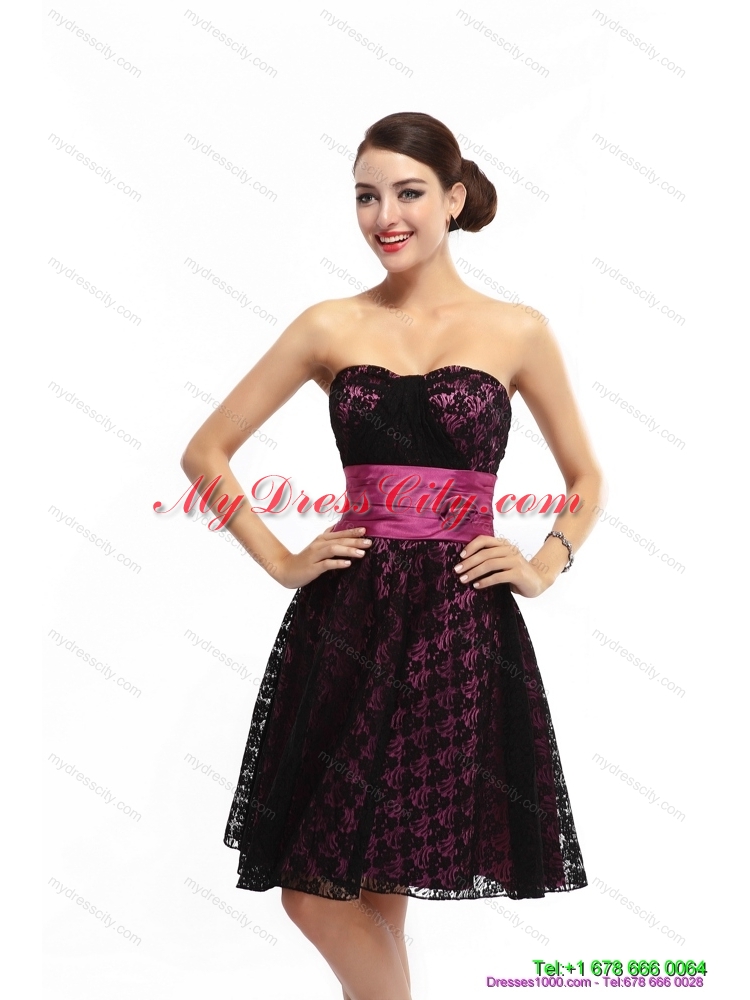 Designer Sweetheart Mini Length Prom Dress with Lace and Hand Made Flowers