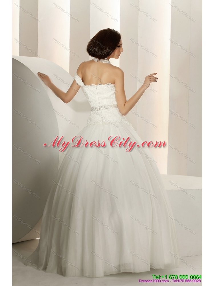 2015 Pretty Laced Strapless Maternity  Wedding Dresses with Beading