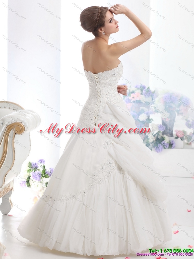 Strapless Ruffles and Beading White Bridal Gowns for 2015