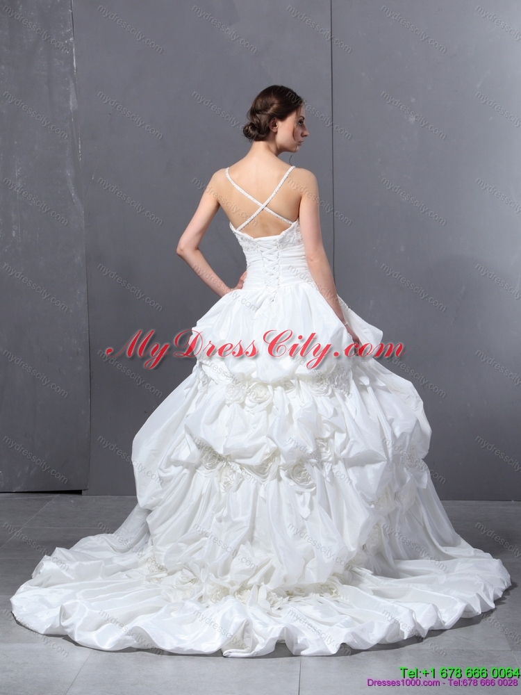 2015 Perfect Sweetheart Wedding Dress with Lace and  Pick Ups