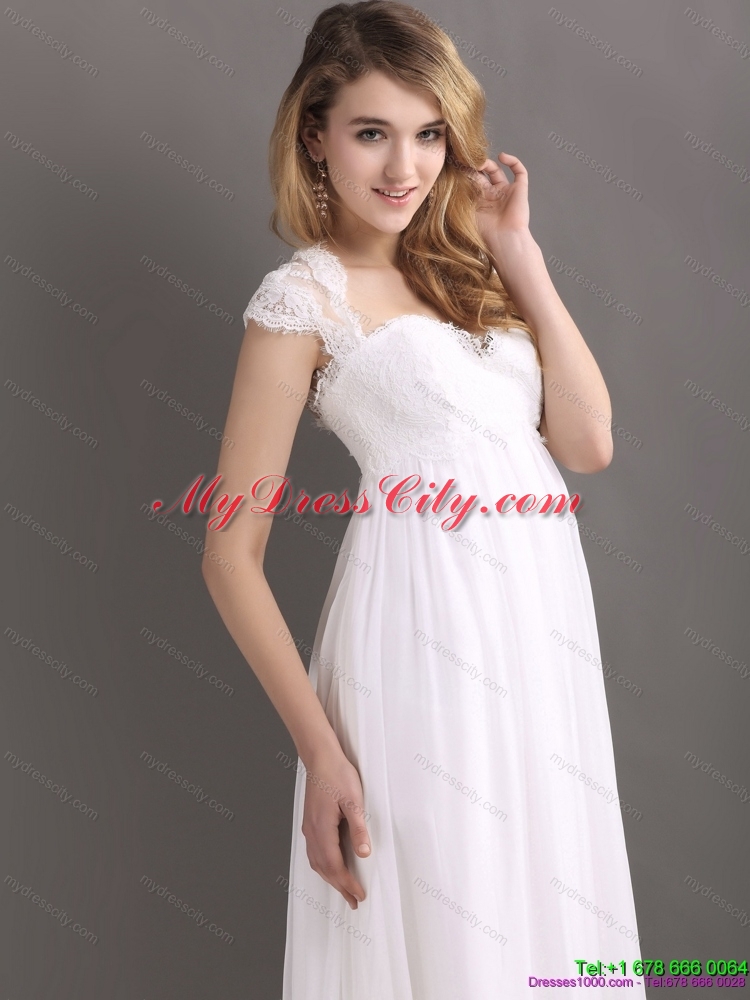2015 Inexpensive Sweetheart chiffon Wedding Dress with Floor-length