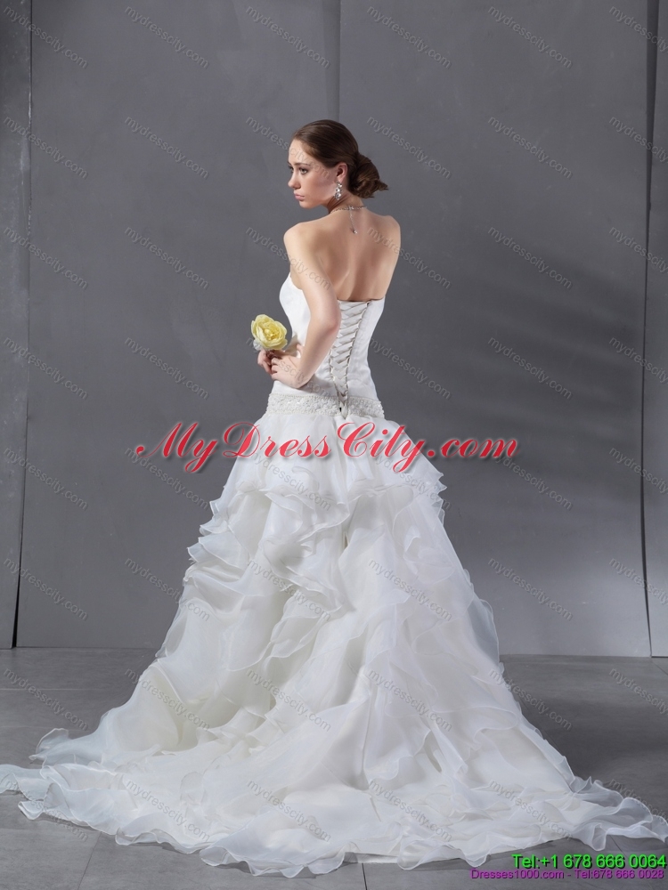 2015 Maternity A Line Strapless Wedding Dress with Ruffles