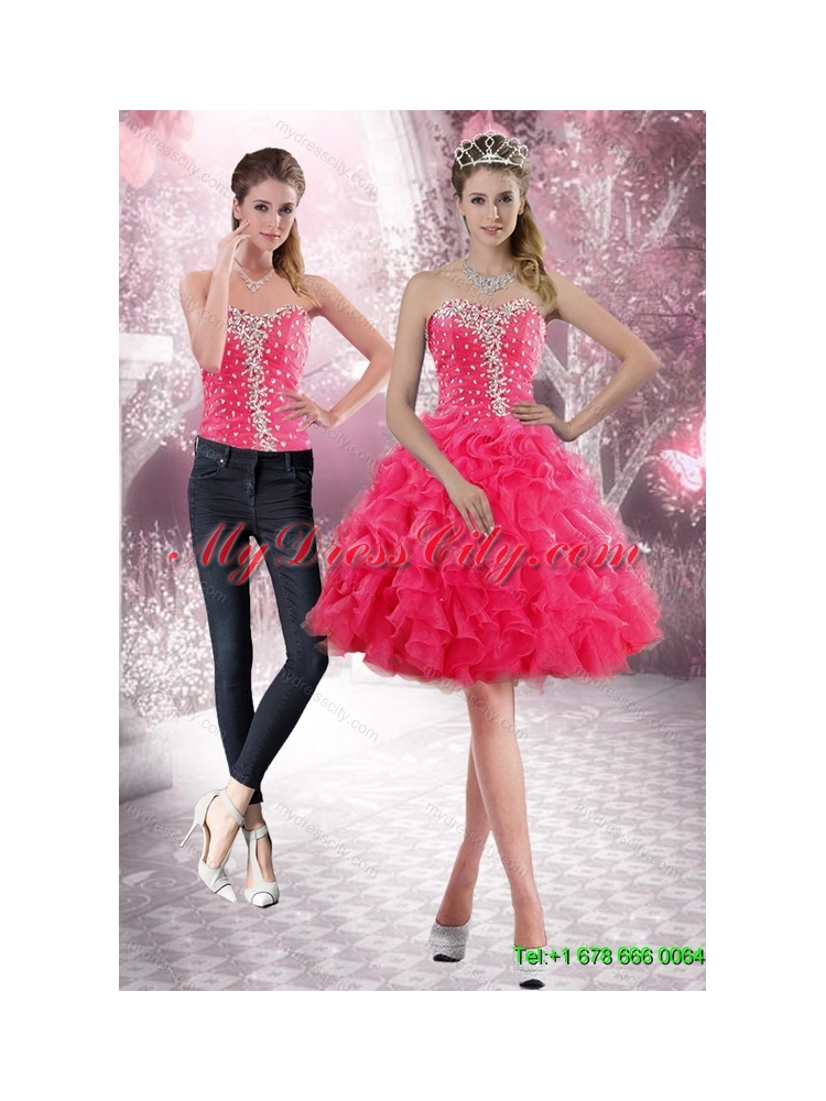 2015 Detachable Sweetheart Prom Skirts with Beading and Ruffles