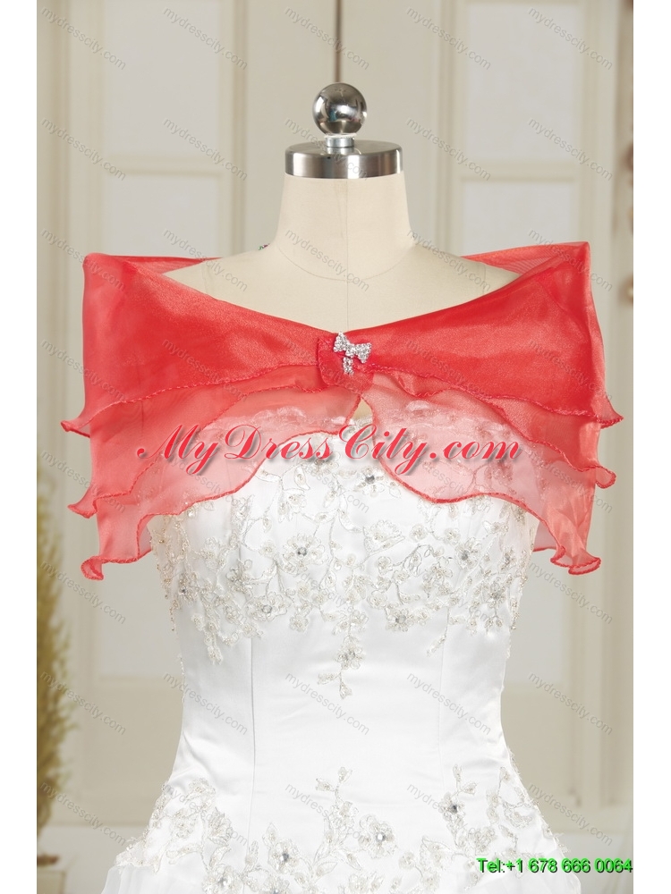 Detachable 2015 Sweetheart Red Prom Skirts with Beading and Ruffles